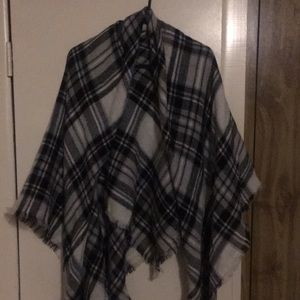 White/Black Plaid ModCloth Shawl